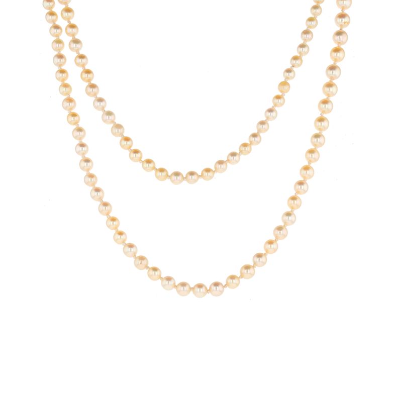 Collier de perles en chute or blanc 31.78g Comme neuf -  reconditionné disponible sur Gemme Les Bijoux